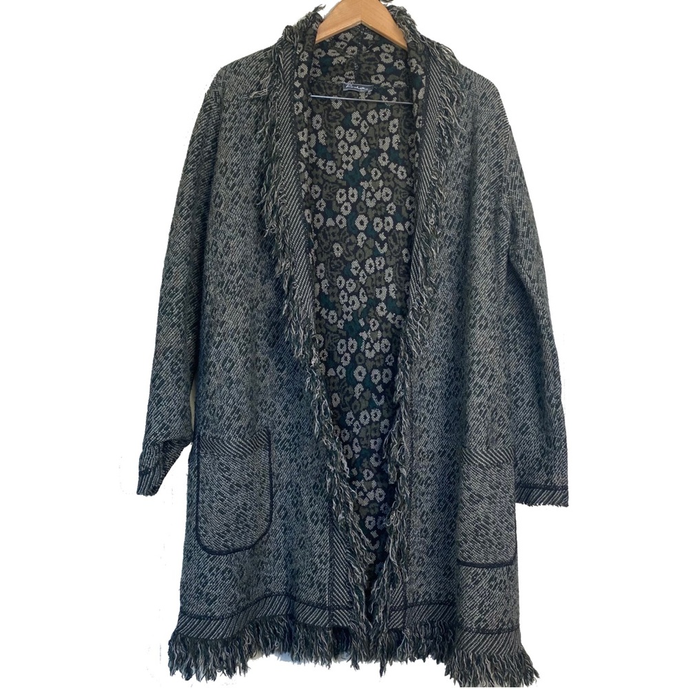 Rodika Womens Sz 40 Oversized Grey Chunky Cardigan Academia Boho Cabincore